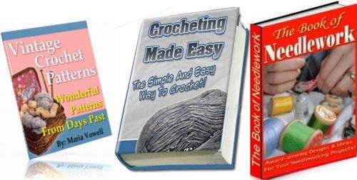 3 x Needlework, Crochet, Embroidery, Knitting on CD + Free Ebooks